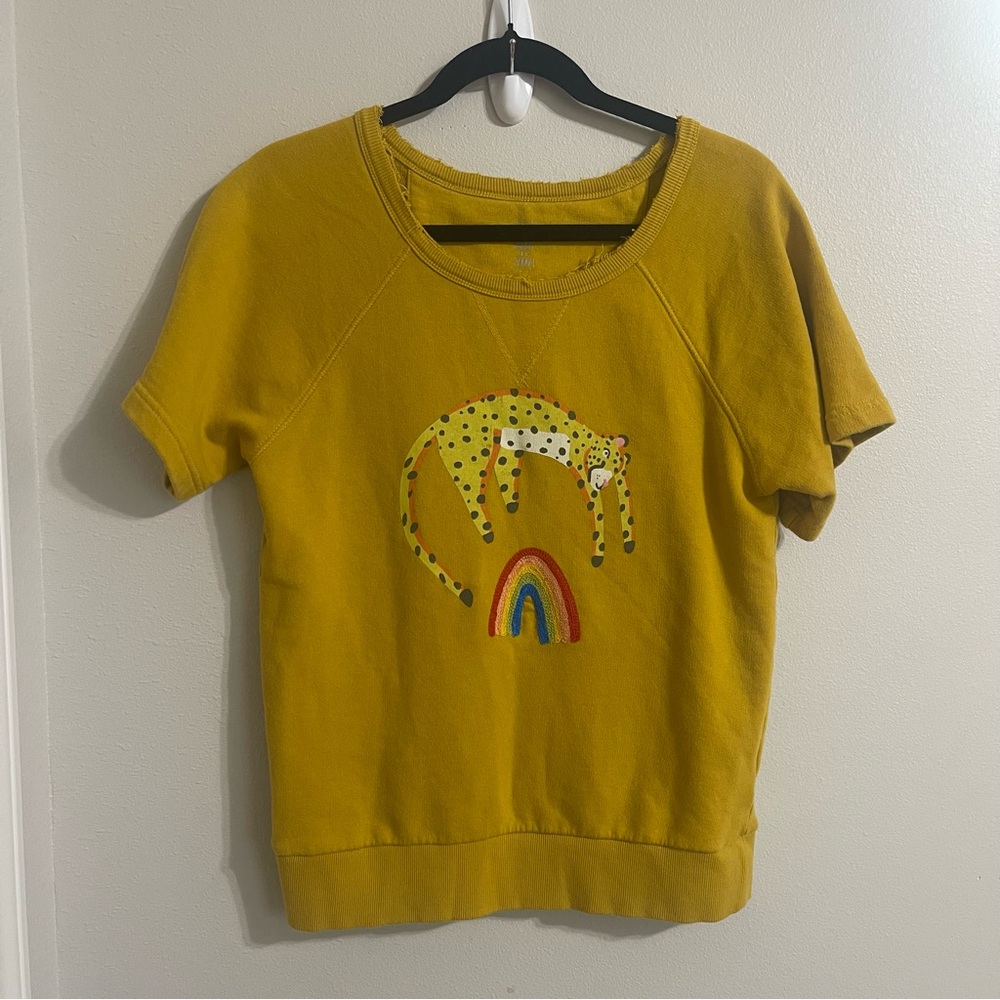 Anthropologie Jarmel by Jarmel leopard rainbow top size small